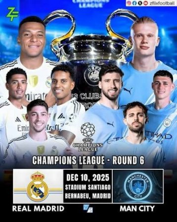 Real Madrid - Manchester Siti Jonli efir Zo'r tv Fudbol Bugun 17-03-2026 oyini
